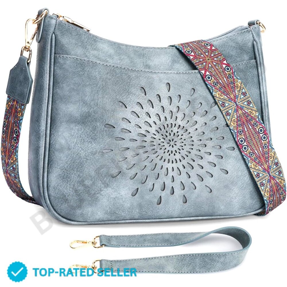 Brand New APHISON Hobo Bag Trendy Blue Floral